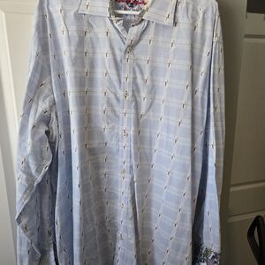 Robert Graham Light Blue Patterned Button Down Shirt